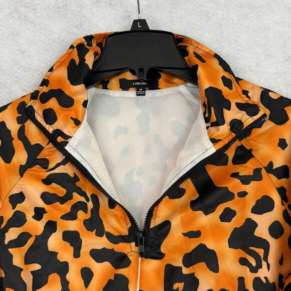 La Bijou Leopard Print Windbreaker Jacket NWT Women M Pullover Lightweight - Picture 10 of 12